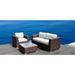 Wade Logan® High-Density Polyethylene (HDPE) Wicker Fully Assembled 3 - Person Seating Group w/ Cushions in Brown | Outdoor Furniture | Wayfair