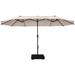 15FT Double Sided Patio Umbrella Outdoor Market Umbrella with Base