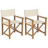 vidaXL Director's Chairs 2 pcs Solid Teak Wood - 22.8" x 20.9" x 33.5"