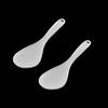 Plastic Curved Grip Paddle Dinner Rice Meal Spoon Kitchenware Tool White 2 Pcs
