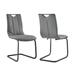 Dining Chair with Metal Cantilever Base, Set of 2, Gray and Black