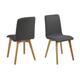 Lot de 2 chaises tissu et bois chêne