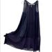 Free People Dresses | Free People Navy Blue Sheer Swiss Dot Gauze Maxi Dress Boho Oversized A-Line Xs | Color: Blue/Purple | Size: Xs