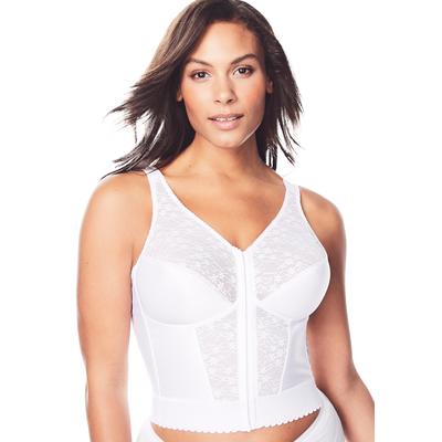 Plus Size Women's Front-Close Lace Wireless Posture Bra 5107565 by Exquisite Form in White (Size 44 D)