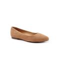 Wide Width Women's Estee Flat by Trotters in Camel Suede (Size 8 1/2 W)