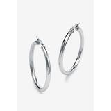 Women's Stainless Steel Tubular Lightweight Hoop Earrings (62mm) by PalmBeach Jewelry in Stainless