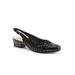 Women's Dea Woven Cap Toe Pump by Trotters in Black Suede Patent (Size 6 M)