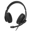 Hama Headset mit Mikrofon (kabelgebundene Kopfhörer USB A Anschluss, Aux, Stereo Headphones mit Kabel, Over Ear PC-Kopfhörer mit Mikrofonarm und Neckband, 2m Audiokabel) schwarz