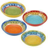 Certified International Valencia Soup Bowl Ceramic/Earthenware/Stoneware in Blue/Green/Orange | 2 H in | Wayfair 14184