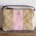 Coach Bags | Coach Wristlet Crossgrain Leather Pink And Tan | Color: Pink/Tan | Size: See Comments