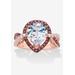 Women's Gold over Silver Pear Cut Chcolate Cubic Zirconia Engagement Ring by PalmBeach Jewelry in Gold (Size 8)