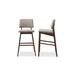 Corrigan Studio® Dublin Light Fabric & Walnut-Finished Wood Bar Stool Set Of 2 Wood/Upholstered in Gray | 42.3 H x 21.9 W x 22.6 D in | Wayfair