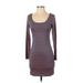 Soprano Casual Dress - Bodycon: Blue Print Dresses - Women's Size Small