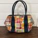 J. Crew Bags | J Crew Plaid Patchwork Tote Bag | Color: Orange/Yellow | Size: Os