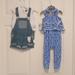 Jessica Simpson Matching Sets | 7 For All Mankind 2 Pc And Jessica Simpson Romper W/Headband Sizes 18 Months Nwt | Color: Blue/White | Size: 18mb