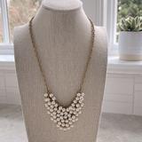 J. Crew Jewelry | J Crew Faux Pearl And Gold Tone Necklace | Color: Gold/White | Size: 21” Total