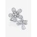 Women's Platinum Plated Silver Cubic Zirconia Spinning Daisy Flower Ring (1 5/8 cttw) by PalmBeach Jewelry in Silver (Size 6)