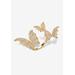 Women's Goldtone Round Crystal Adjustable Butterfly Ring by PalmBeach Jewelry in Gold