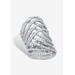 Women's Platinum-Plated Cubic Zirconia Crossover Ring by PalmBeach Jewelry in White (Size 6)