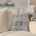 East Urban Home Lingebach Beach Hut Square Pillow Cover & Insert Polyester/Polyfill blend in Blue | 18 H x 18 W x 7 D in | Wayfair