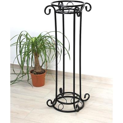 Blumensäule Metall Schwarz 97 cm Blumenständer KW042 Blumenhocker Pflanzenständer Pflanzensäule