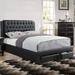 Black Faux Leather Bed with Storage Drawers