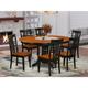 East West Furniture Dining Table Set- an Oval Kitchen Table and Dining Room Chairs, Black & Cherry(Pieces Options)