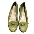 Coach Shoes | Coach Oslon Avocado Green & Gold Flats Loafers Sz 7 1/2 B | Color: Gold/Green | Size: 7.5