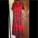 Free People Dresses | Freepeople Short Sleeves Boho Maxi Dress | Color: Brown/Red | Size: Xs