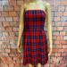 American Eagle Outfitters Dresses | American Eagle Wool Blend Strapless Plaid Dress | Color: Blue/Red | Size: 0