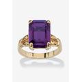 Women's Yellow Gold Plated Simulated Birthstone Ring by PalmBeach Jewelry in February (Size 7)