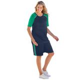 Plus Size Women's 2-Piece Short-Sleeve Set by Woman Within in Navy Tropical Emerald (Size 1X)