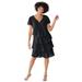 Plus Size Women's Three-Tier Dress by Woman Within in Black (Size 24 W)