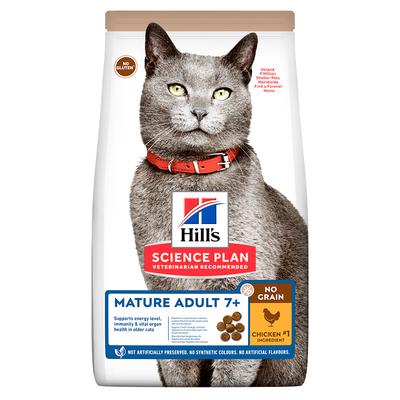 3 x 1,5 kg Hill's Science Plan Mature Adult No Grain mit Huhn Katzentrockenfutter