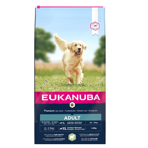 2x12kg Eukanuba Adult Large Breed Lamb & Rice Hundefutter trocken