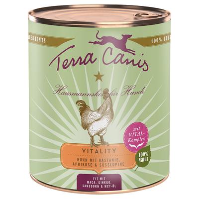 Sparpaket: 12x800g Terra Canis Vitality Menu Huhn mit Kastanie, Aprikose & Lupine Hundefutter nass