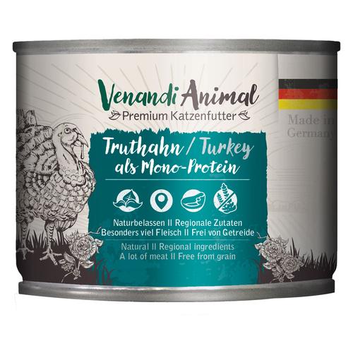 24x200g Venandi Animal Monoprotein Truthahn Katzenfutter nass