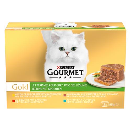 24x85g Gourmet Gold Terrine mit Gemüse Katzenfutter nass