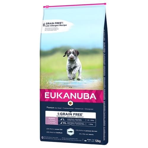 12kg Eukanuba Grain Free Puppy Large Breed mit Lachs Hundefutter trocken