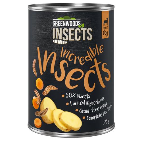 6 x 375 g Insekten mit Kartoffeln und Karotten Greenwoods Insects Hundenassfutter