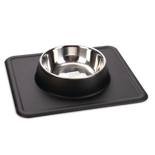 Karlie Edelstahlnapf Silikon Dex 350ml, Ø14cm Schwarz Hund