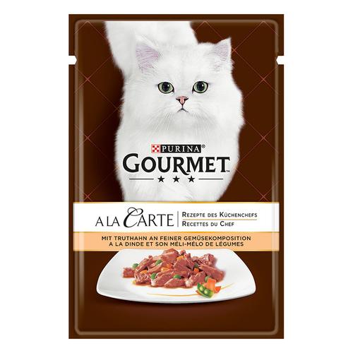 26x85g Megapack GOURMET A la Carte Truthahn und Gemüse Katzenfutter nass