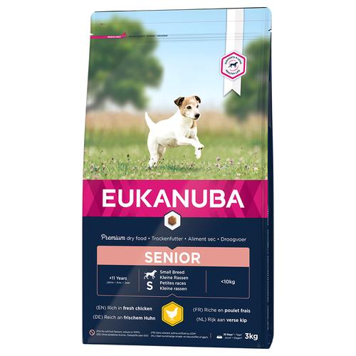 3kg Eukanuba Caring Senior Small Breed Huhn Hundefutter trocken