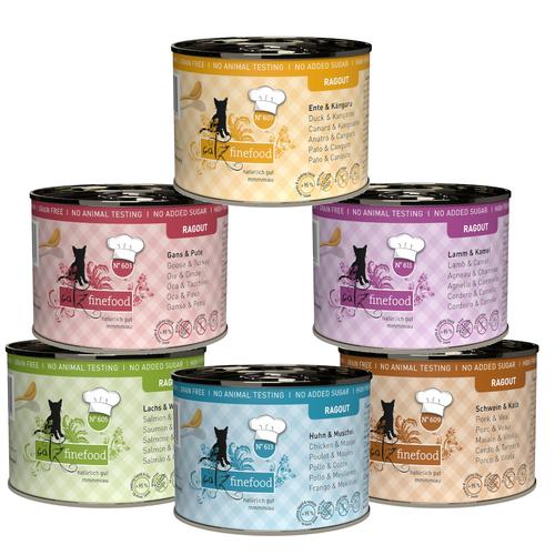 6x 190g catz finefood Ragout Mixpack (6 Sorten) Katzenfutter nass