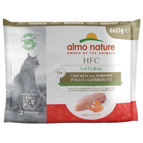 24x 55g Almo Nature HFC Natural Pouch Huhn & Garnelen Katzenfutter nass