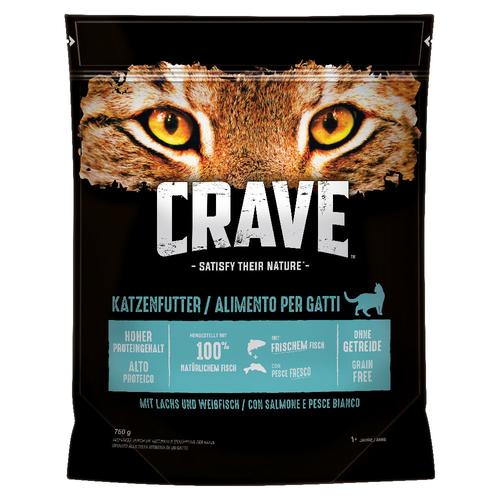 6x750g Crave Katze Trocken Adult mit Lachs & Weißfisch Katzenfutter trocken