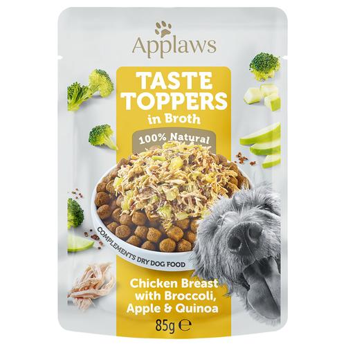 Sarpaket: 24x85g Applaws Hund Pouch in Brühe Huhn mit Brokkoli, Apfel und Quinoa Hundefutter nass