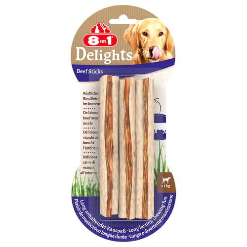 6x 75g 8in1 Delights Kausticks Rind (18 Stück) Hundesnacks