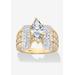 Women's Gold over Sterling Silver Marquise Cut Engagement Ring by PalmBeach Jewelry in Gold (Size 10)