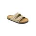 Women's Suede Leather 2 Strap Footbed Sandal by GaaHuu in Tan (Size 7 M)